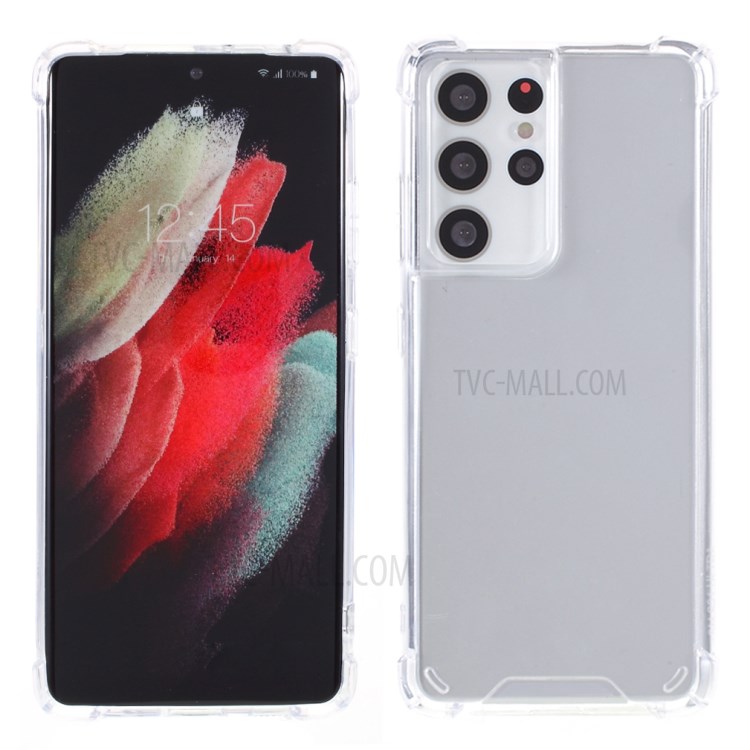 Shock-Absorbing Corners Clear Acrylic + TPU Protector Cover for Samsung Galaxy S21 Ultra 5G-1