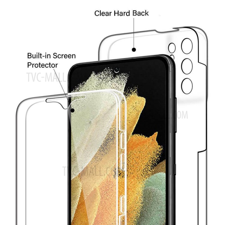 Full Body PET Front Cover + TPU Edge + Acrylic Back Panel Phone Case for Samsung Galaxy S21 Ultra 5G-2