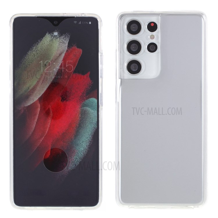 Full Body PET Front Cover + TPU Edge + Acrylic Back Panel Phone Case for Samsung Galaxy S21 Ultra 5G-3