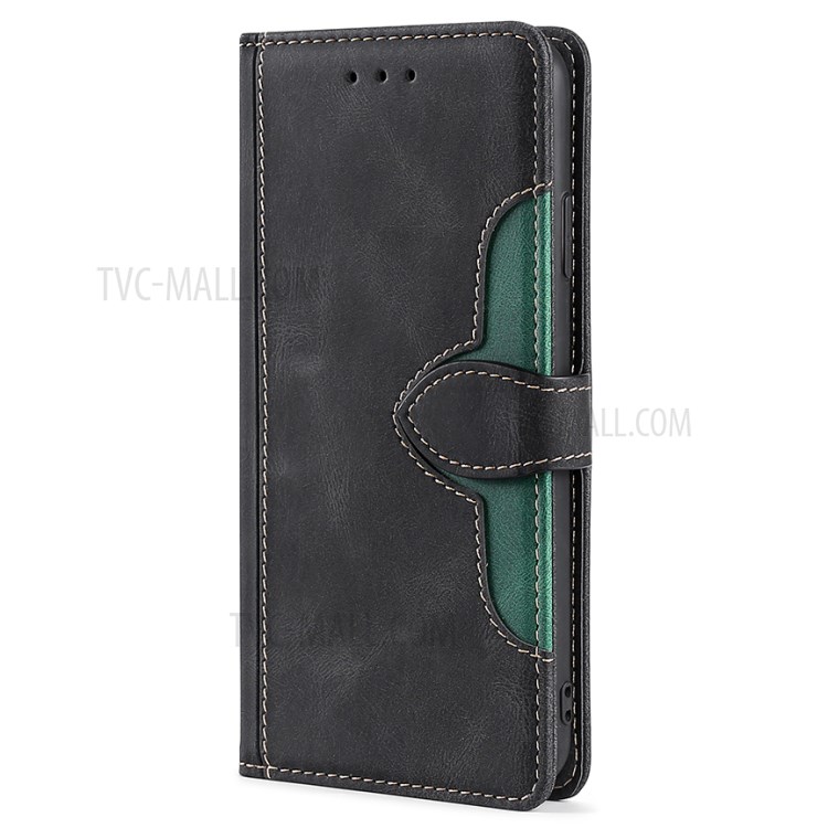 Stylish Contrast Color PU Leather + Inner TPU Phone Cover Case for Samsung Galaxy F62/M62 - Black-2