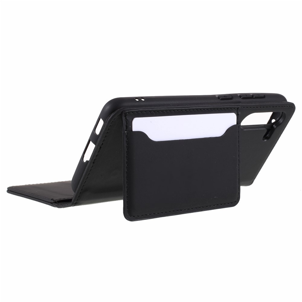 Automatic Suction Liquid Silicone Feel Leather Wallet Case for Samsung Galaxy S21 FE - Black-7