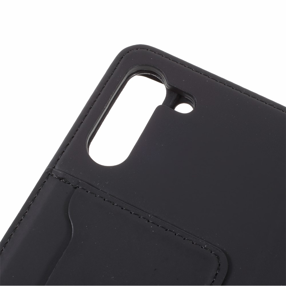Automatic Suction Liquid Silicone Feel Leather Wallet Case for Samsung Galaxy S21 FE - Black-9