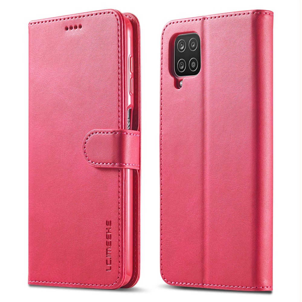 LC.IMEEKE Wallet Stand Leather Mobile Phone Case for Samsung Galaxy F62/M62 - Rose-1