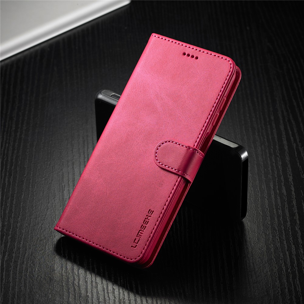 LC.IMEEKE Wallet Stand Leather Mobile Phone Case for Samsung Galaxy F62/M62 - Rose-2