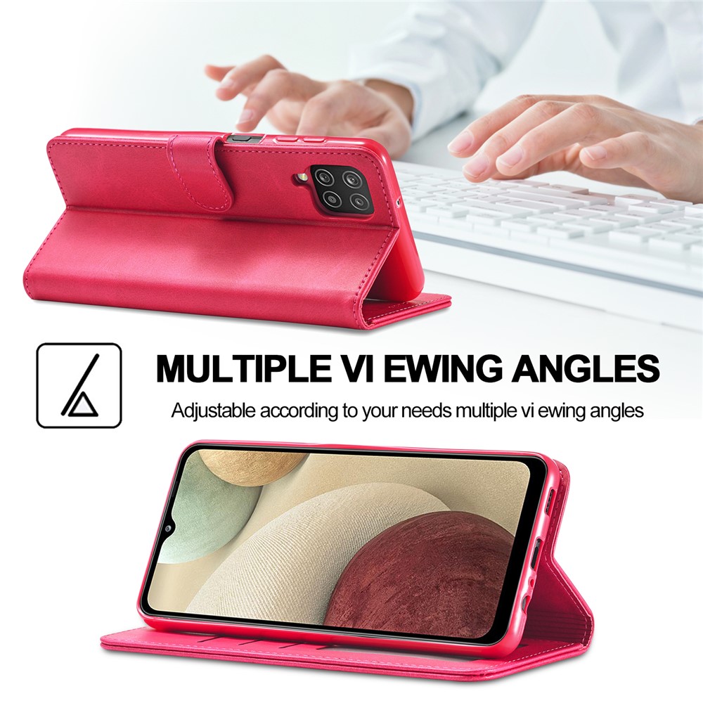 LC.IMEEKE Wallet Stand Leather Mobile Phone Case for Samsung Galaxy F62/M62 - Rose-3
