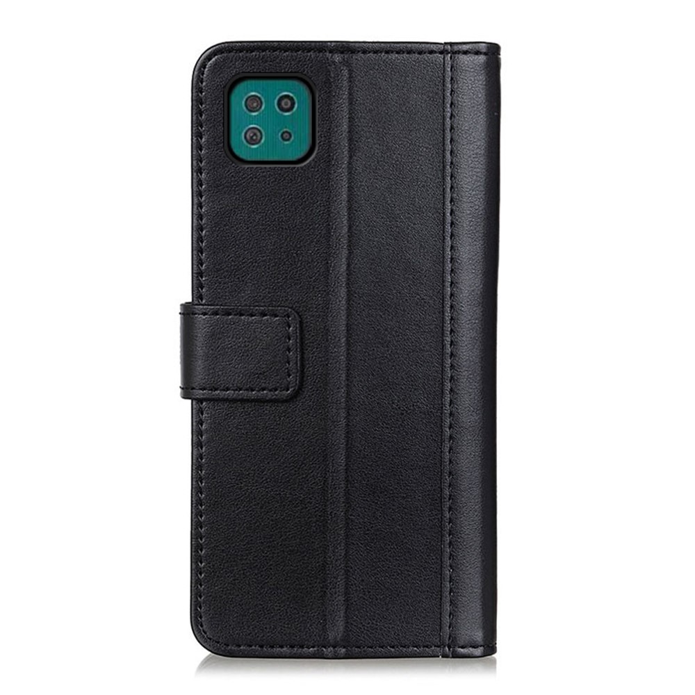 Leather Wallet Phone Stand Cover Case for Samsung Galaxy A22 5G (EU Version) - Black-5