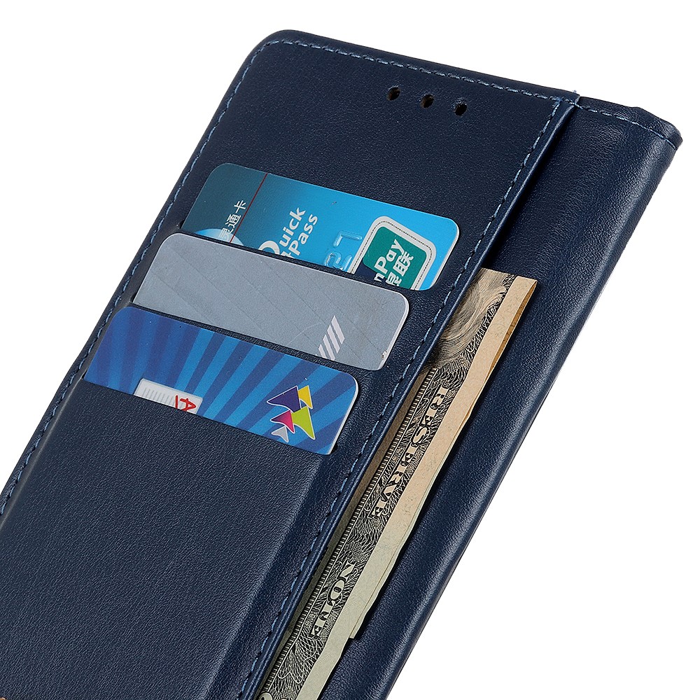 Leather Phone Stand Full Protection Cover Wallet Design Case for Samsung Galaxy A22 4G (EU Version) - Blue-7