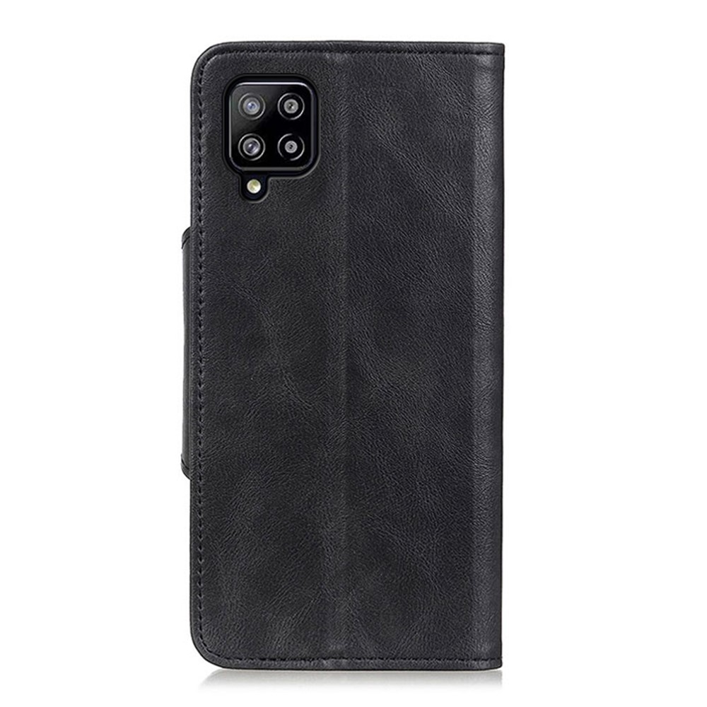 Wallet Design PU Leather Stand Case with Magnetic Closure Brass Buckle for Samsung Galaxy A22 4G (EU Version) - Black-5