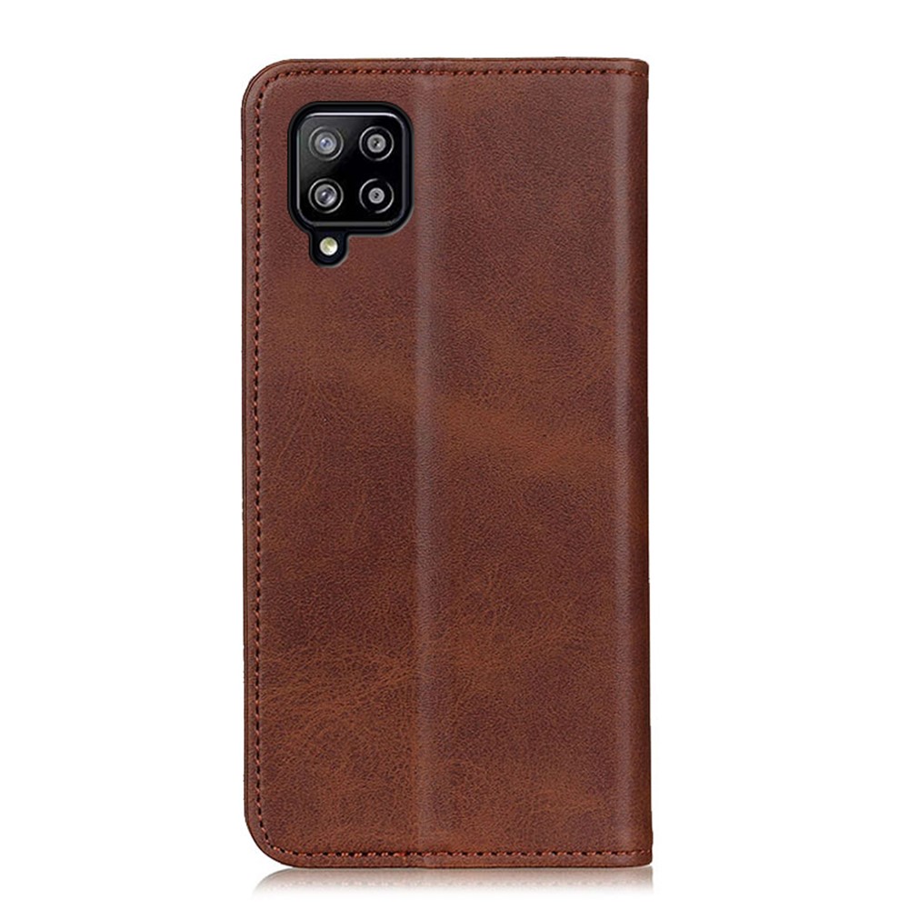 Magnetic Closure Split Leather Wallet Stand Phone Case for Samsung Galaxy A22 4G (EU Version) - Coffee-4