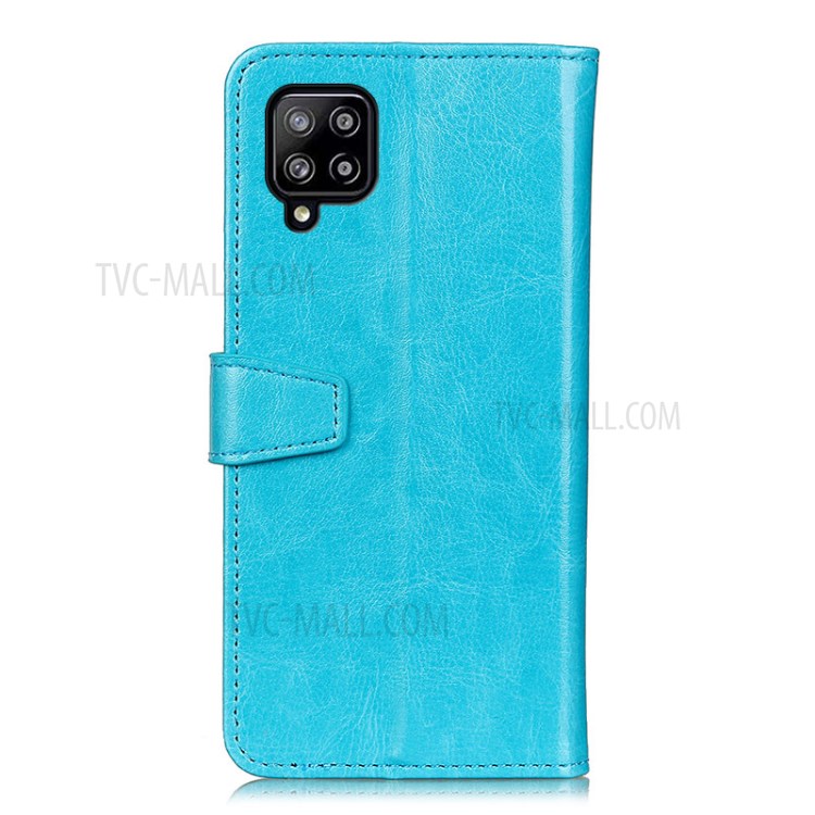 Wallet Stand PU Leather Protective Case for Samsung Galaxy A22 4G (EU Version) - Blue-4