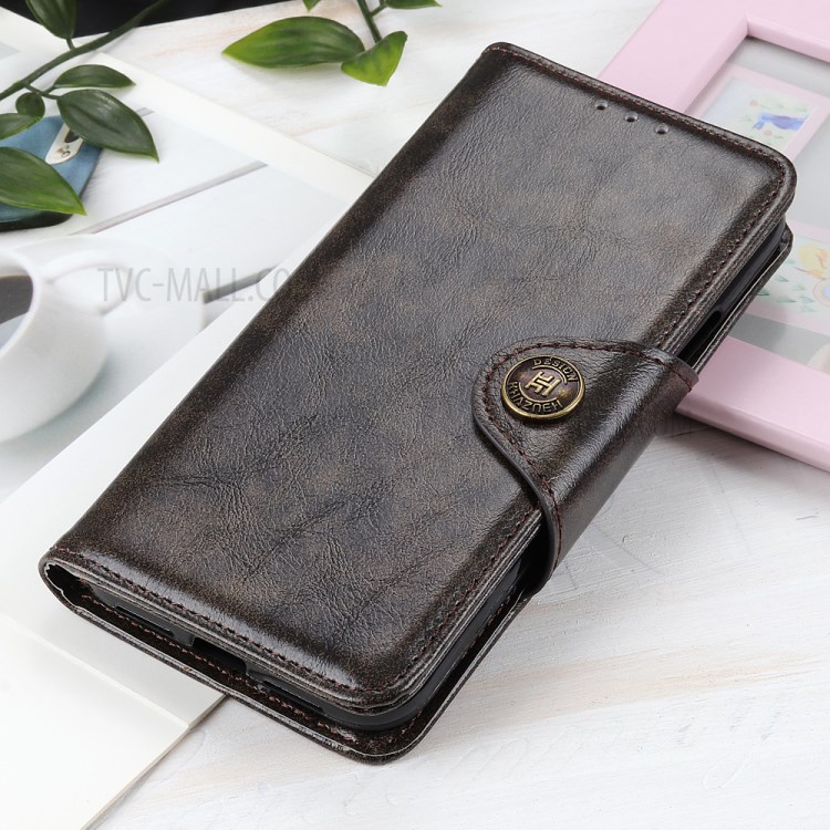 Magnetic Clasp Leather Case Wallet Stand Phone Cover Shell for Samsung Galaxy A22 4G (EU Version) - Coffee-6