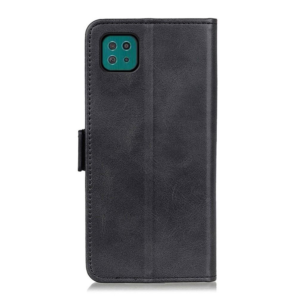 Wallet Stand Leather Phone Case Cover with Magnetic Double Clasp for Samsung Galaxy A22 5G (EU Version) - Black-4