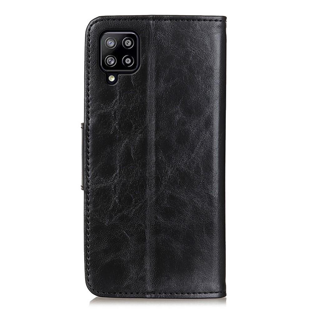 Split Leather Crazy Horse Texture Wallet Stand Design Phone Case Shell for Samsung Galaxy A22 4G (EU Version) - Black-4