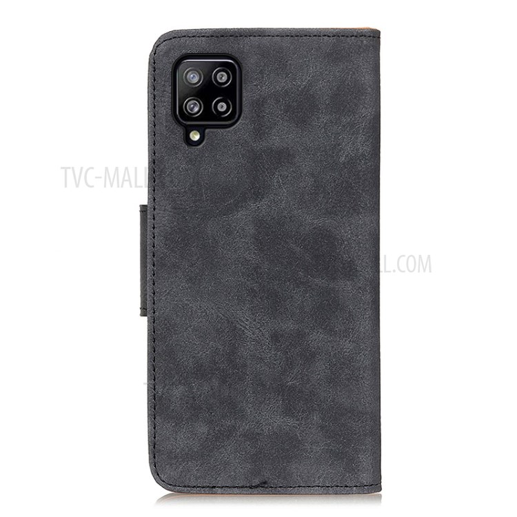 Vintage Style Split Leather Wallet Stand Design Phone Case Shell for Samsung Galaxy A22 4G (EU Version) - Grey-4
