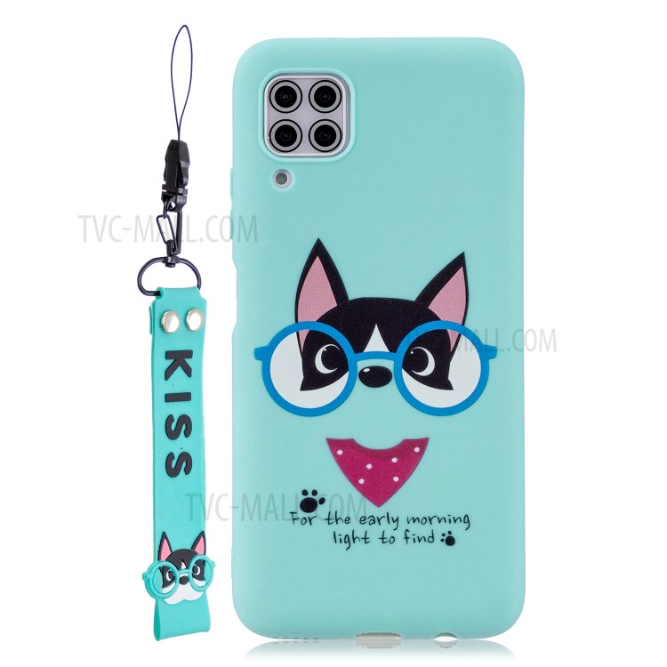 Well-Protected Silicone Strap Design TPU Gel Protective Case with Pattern Printing for Samsung Galaxy A12 5G - Green-1