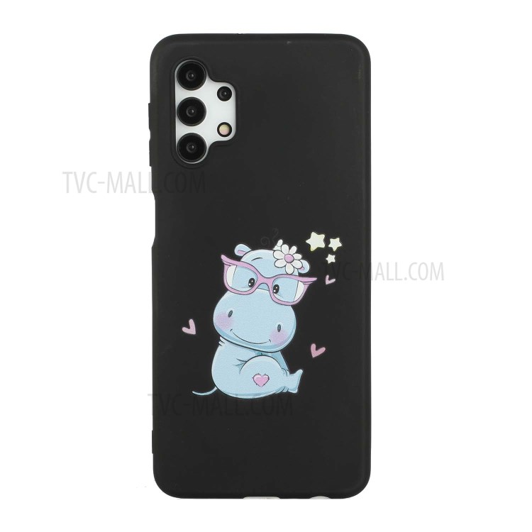 Silicone Strap Design Well-Protected TPU Gel Protective Case with Pattern Printing for Samsung Galaxy A32 5G - Black-2
