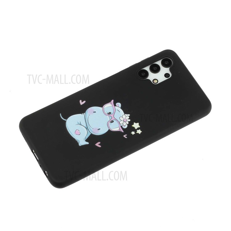 Silicone Strap Design Well-Protected TPU Gel Protective Case with Pattern Printing for Samsung Galaxy A32 5G - Black-3