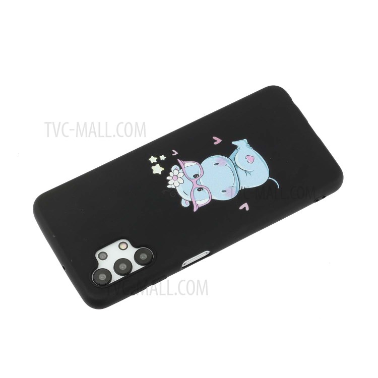 Silicone Strap Design Well-Protected TPU Gel Protective Case with Pattern Printing for Samsung Galaxy A32 5G - Black-4