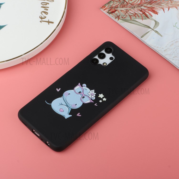 Silicone Strap Design Well-Protected TPU Gel Protective Case with Pattern Printing for Samsung Galaxy A32 5G - Black-5