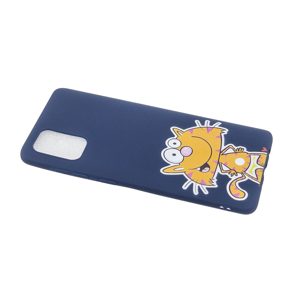 Pattern Printing Well-Protected TPU Gel Protective Case with Silicone Strap for Samsung Galaxy A52 5G - Dark Blue-2