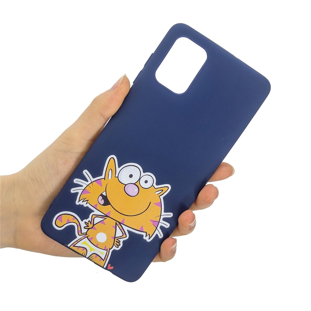 Pattern Printing Well-Protected TPU Gel Protective Case with Silicone Strap for Samsung Galaxy A52 5G - Dark Blue-4