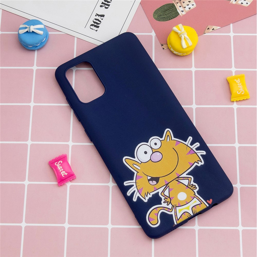 Pattern Printing Well-Protected TPU Gel Protective Case with Silicone Strap for Samsung Galaxy A52 5G - Dark Blue-6