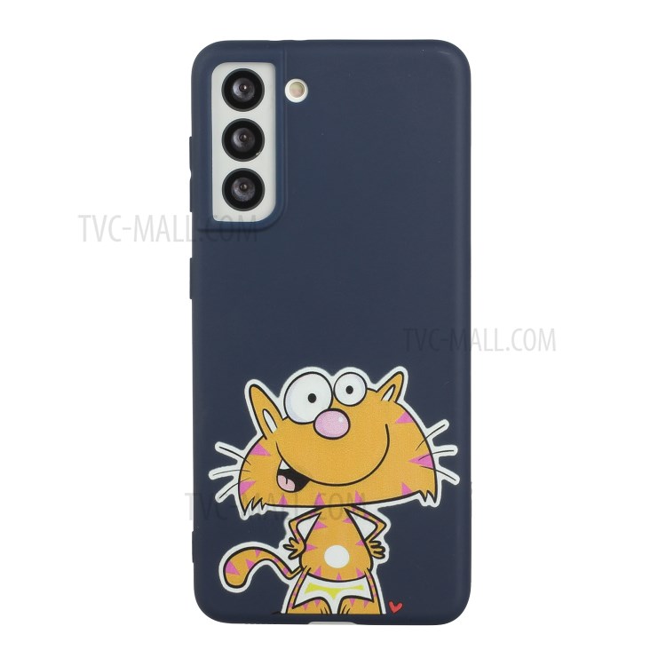 Silicone Strap Design Pattern Printing TPU Gel Protective Case for Samsung Galaxy S21+ 5G - Dark Blue-2