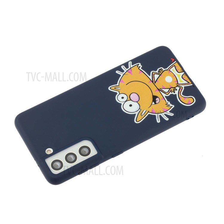 Silicone Strap Design Pattern Printing TPU Gel Protective Case for Samsung Galaxy S21+ 5G - Dark Blue-4