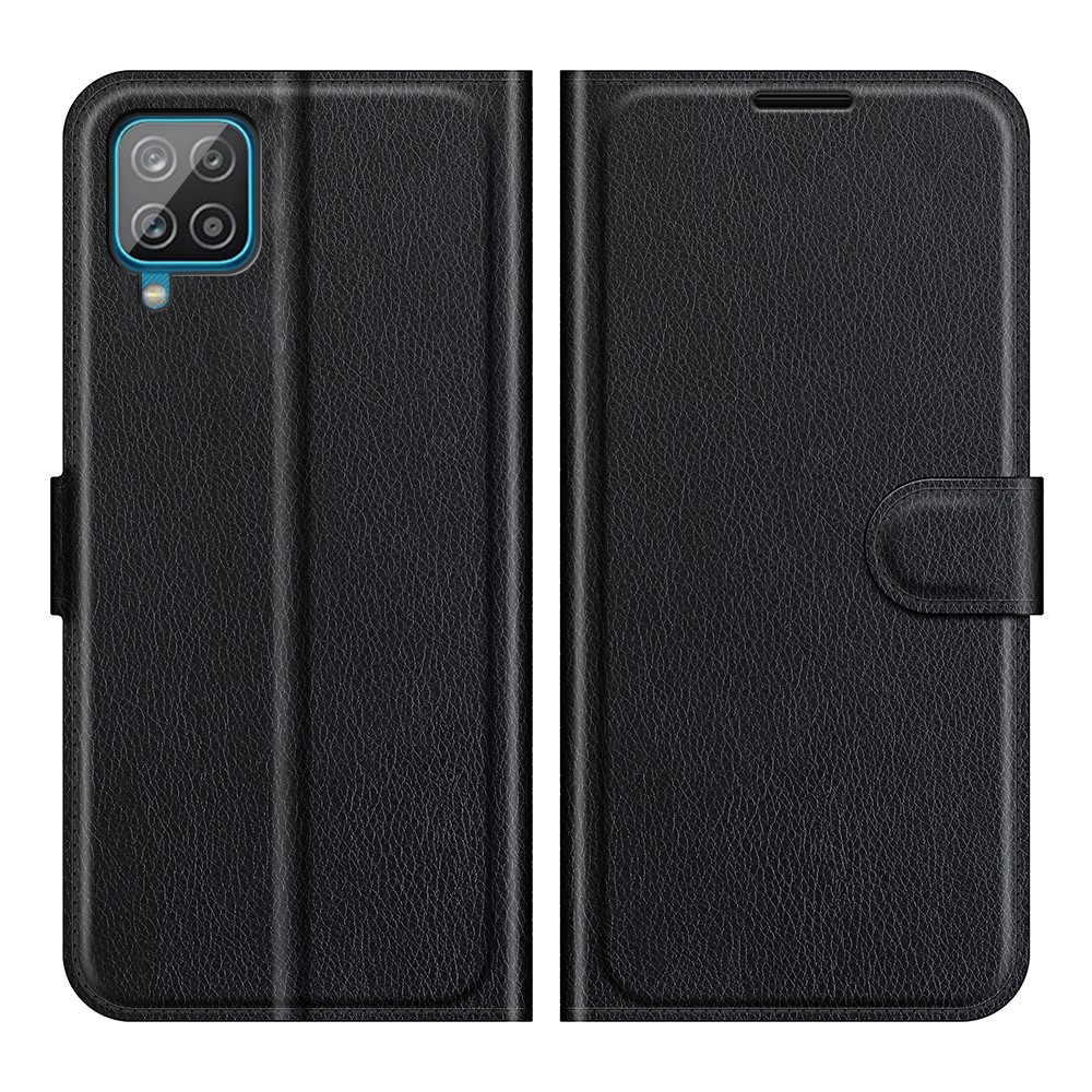 Wallet Design Litchi Texture Leather Phone Case with Stand for Samsung Galaxy A22 4G (EU Version) - Black-1