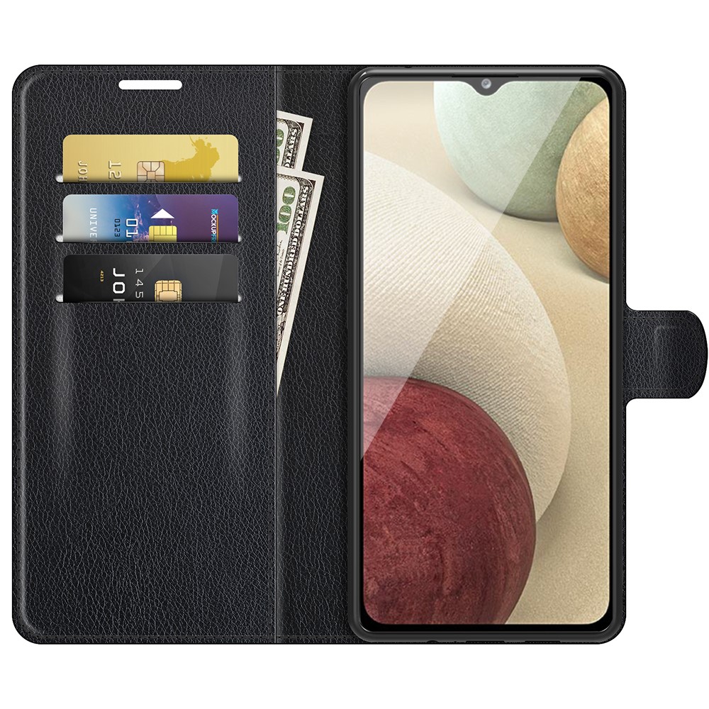 Wallet Design Litchi Texture Leather Phone Case with Stand for Samsung Galaxy A22 4G (EU Version) - Black-4