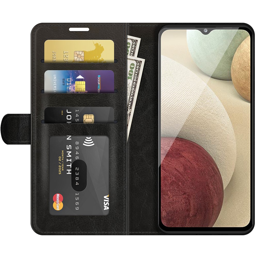 Wallet Case Design Retro Style Crazy Horse Texture Leather for Samsung Galaxy A22 4G (EU Version) - Black-4