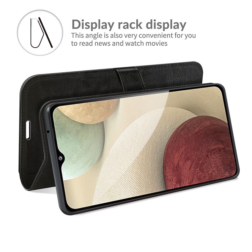 Wallet Case Design Retro Style Crazy Horse Texture Leather for Samsung Galaxy A22 4G (EU Version) - Black-6