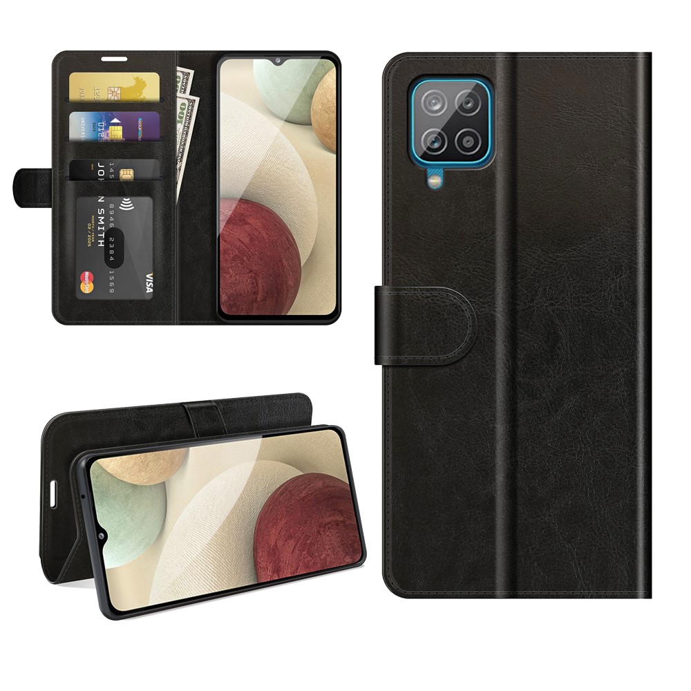 Wallet Case Design Retro Style Crazy Horse Texture Leather for Samsung Galaxy A22 4G (EU Version) - Black-8