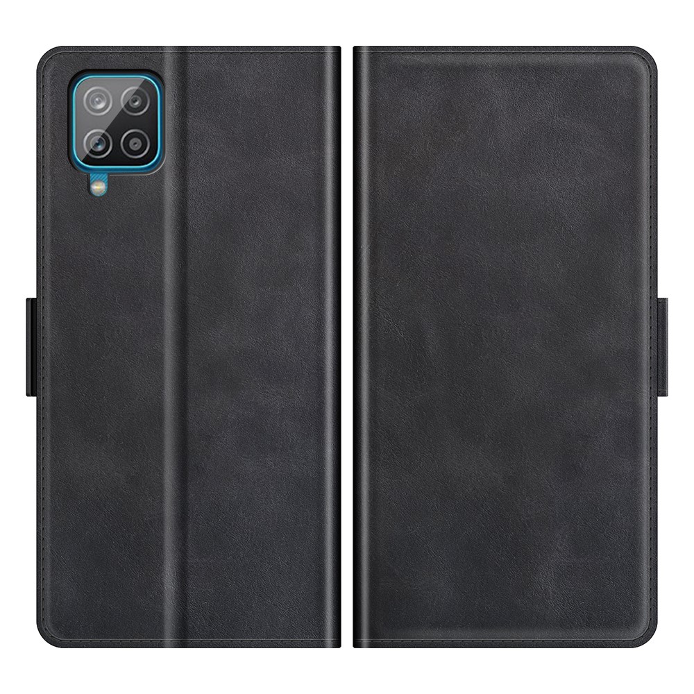 PU Leather Wallet Stand Double Clasp Magnetic Closure Phone Case Shell for Samsung Galaxy A22 4G (EU Version) - Black-1
