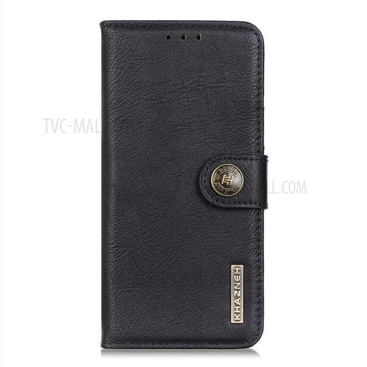 KHAZNEH Wallet Stand Phone Cover Leather Protective Case Shell for Samsung Galaxy A22 4G (EU Version) - Black-2