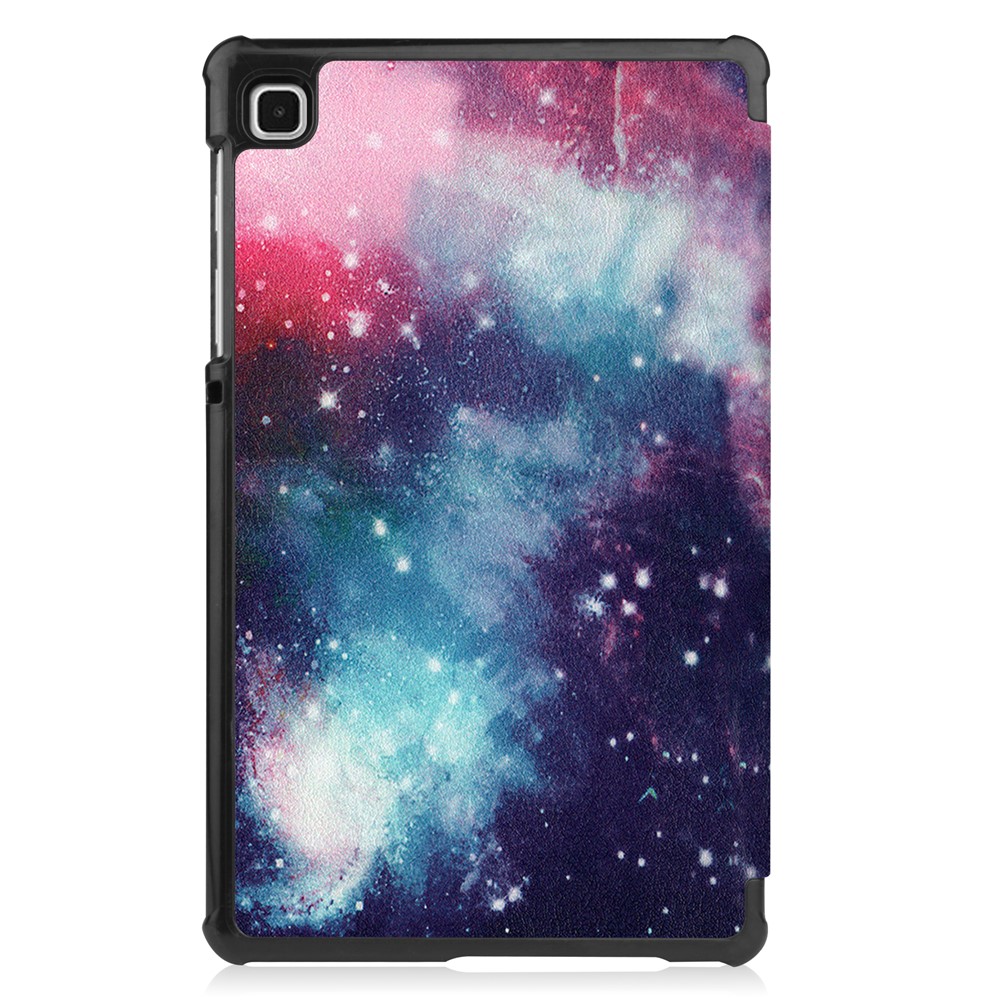 Pattern Printing Three-fold Stand Leather Shell Case Cover for Samsung Galaxy A7 Lite/T220/T225 - Sunset Cloud-6