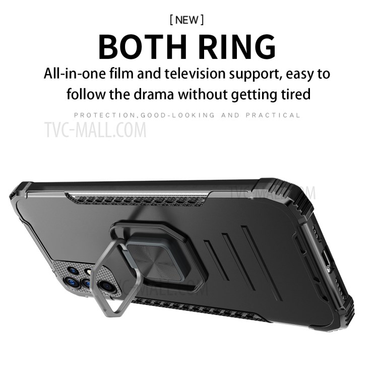 Kickstand Design 2 En 1 TPU POC + PC + TÉLÉPHONE DE TÉLÉPHONE HYBRIDE AUTOCHE POUR SAMSUNG GALAXY A72 4G / 5G - Noir-4