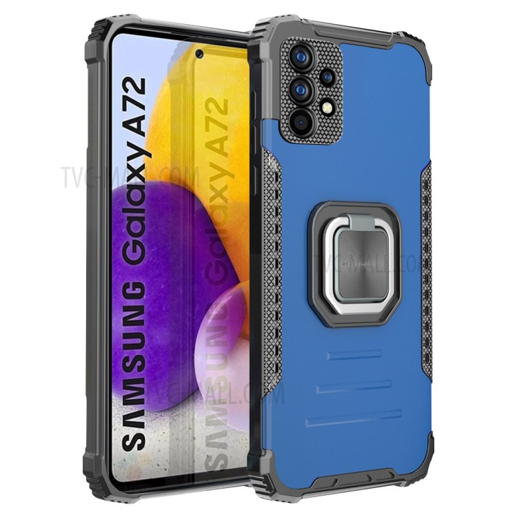 Kickstand Design 2 En 1 TPU POC + PC + TÉLÉPHONE DE TÉLÉPHONE HYBRIDE AUTOCHE POUR SAMSUNG GALAXY A72 4G / 5G - Bleu-1