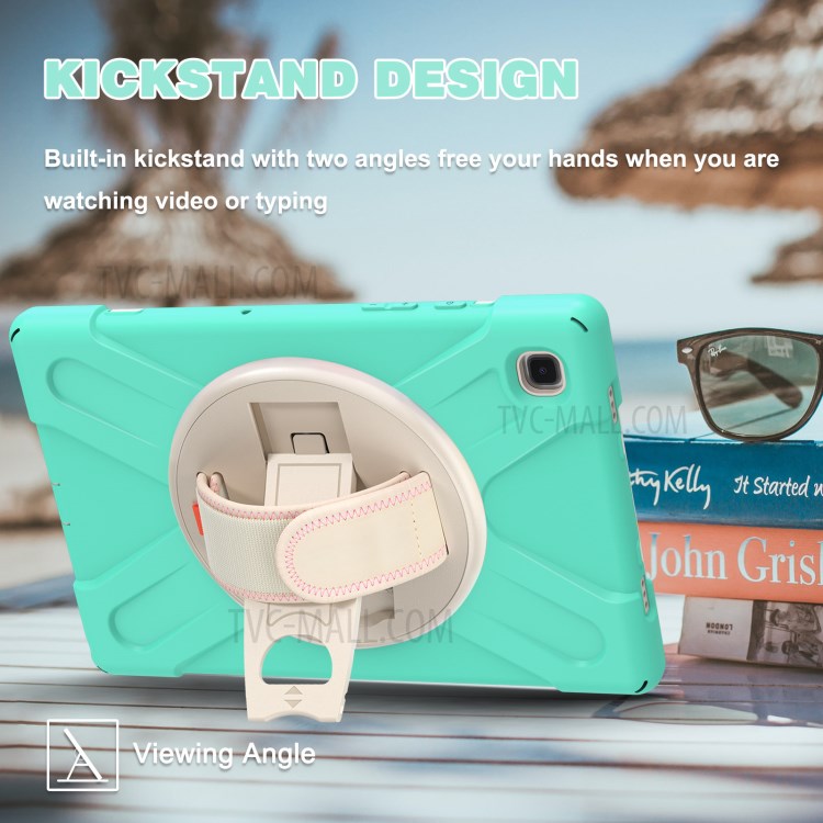 Coperchio Tablet Con Cinturino A Mano Con Kickstand Girevole Per Samsung Galaxy Tab A7 10.4 (2020) - Menta Verde-11