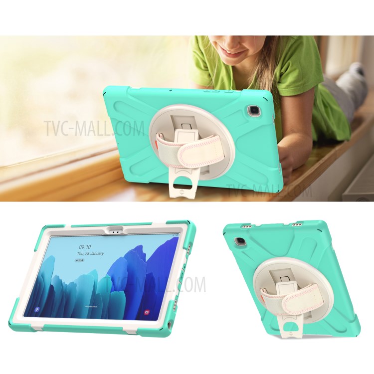 Coperchio Tablet Con Cinturino A Mano Con Kickstand Girevole Per Samsung Galaxy Tab A7 10.4 (2020) - Menta Verde-12