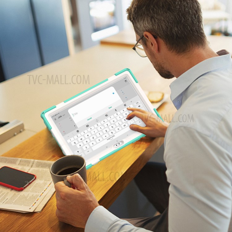 Coperchio Tablet Con Cinturino A Mano Con Kickstand Girevole Per Samsung Galaxy Tab A7 10.4 (2020) - Menta Verde-13