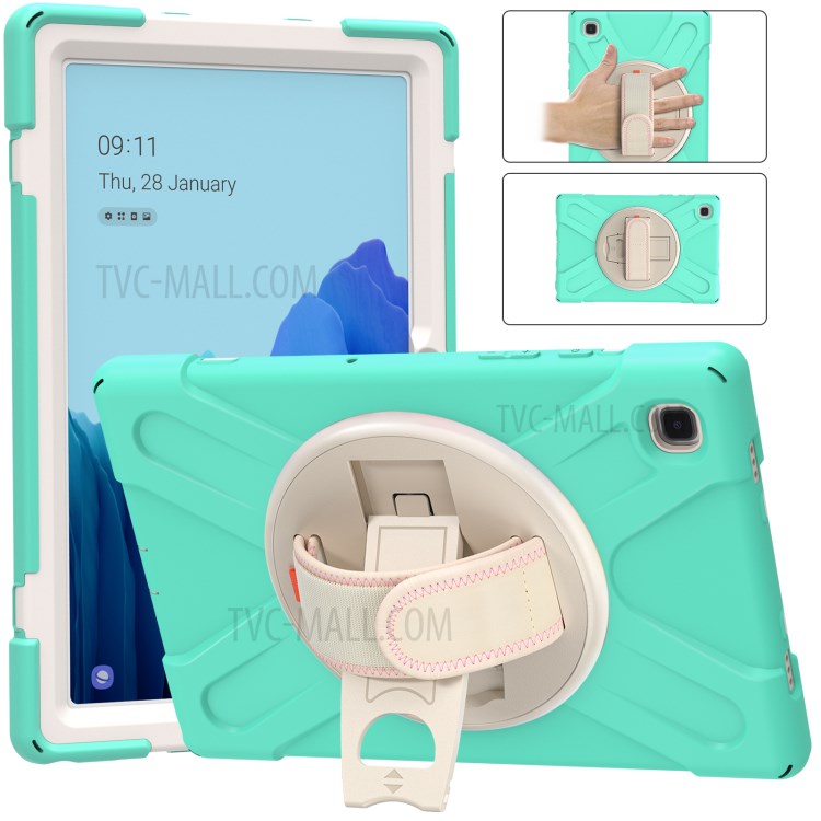Coperchio Tablet Con Cinturino A Mano Con Kickstand Girevole Per Samsung Galaxy Tab A7 10.4 (2020) - Menta Verde-18