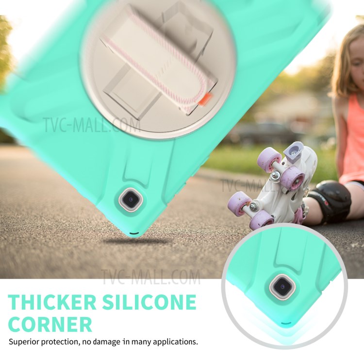 Coperchio Tablet Con Cinturino A Mano Con Kickstand Girevole Per Samsung Galaxy Tab A7 10.4 (2020) - Menta Verde-7