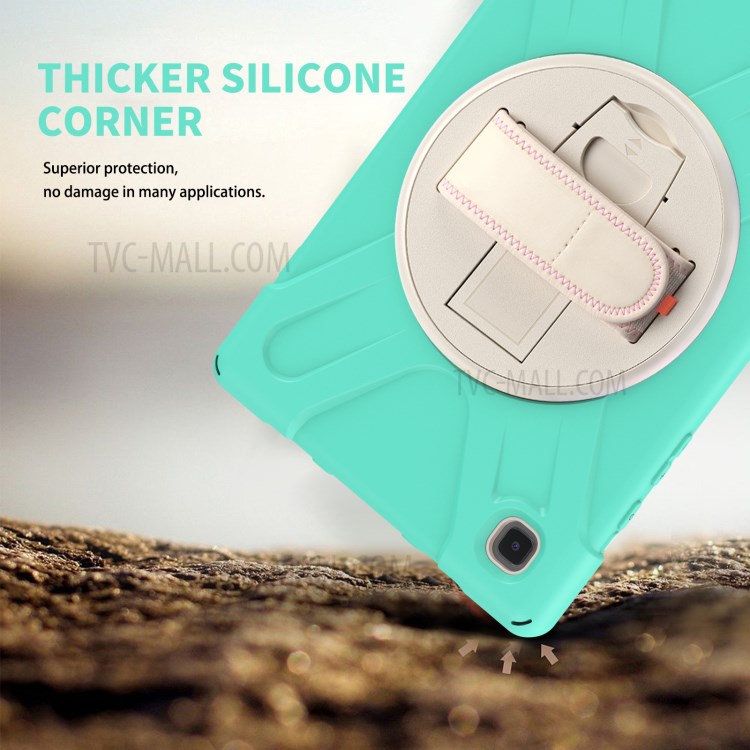 Coperchio Tablet Con Cinturino A Mano Con Kickstand Girevole Per Samsung Galaxy Tab A7 10.4 (2020) - Menta Verde-9