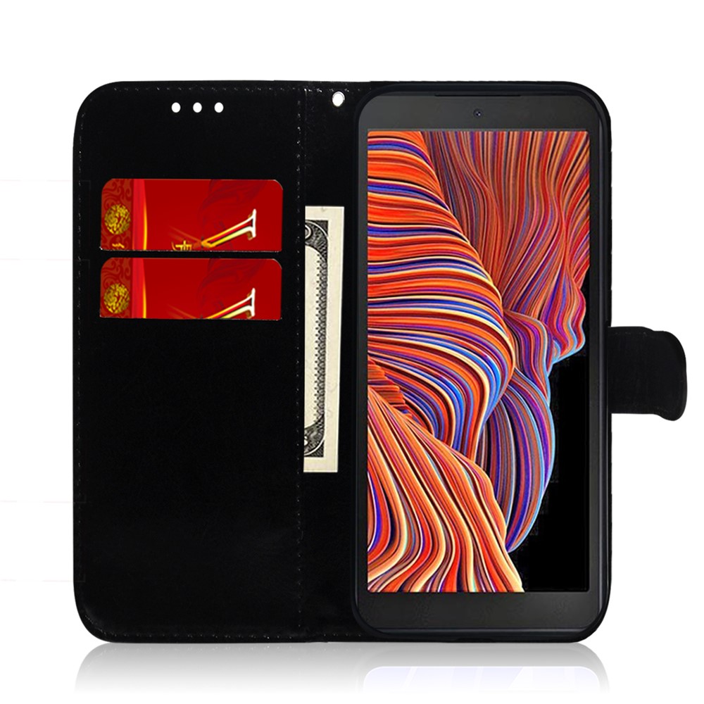 Mirror-like Surface Wallet Design Stand Leather Cover Case for Samsung Galaxy Xcover 5 - Black-7