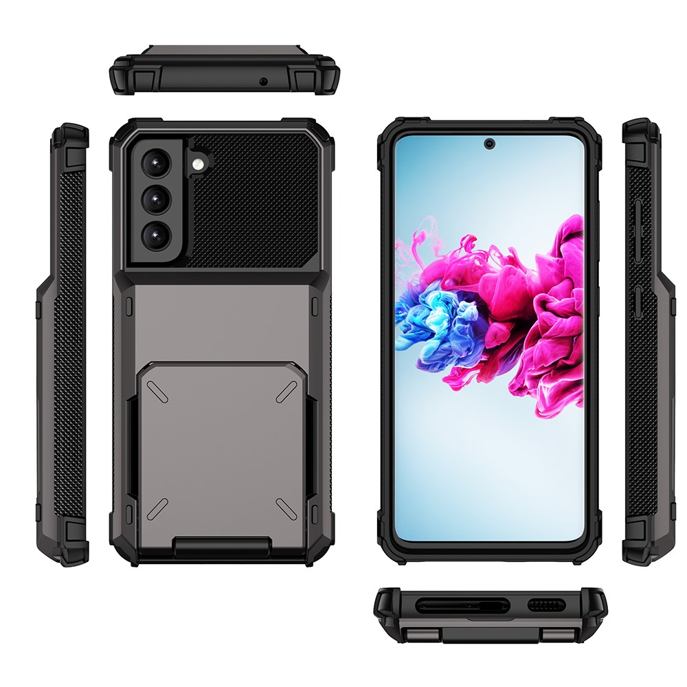 Folio Flip TPU+PC Hybrid Phone Shell for Samsung Galaxy S21 FE - Black-10