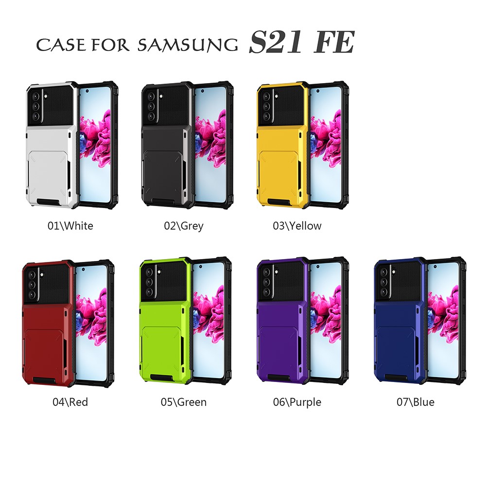 Folio Flip TPU+PC Hybrid Phone Shell for Samsung Galaxy S21 FE - Black-11
