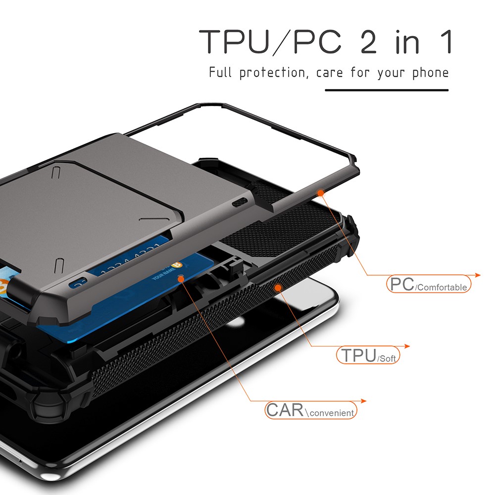 Folio Flip TPU+PC Hybrid Phone Shell for Samsung Galaxy S21 FE - Black-6