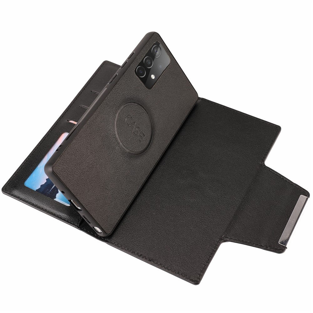 PU Leather Wallet Phone Cover with Detachable Inner Case for Samsung Galaxy A52 5G/4G - Black-4