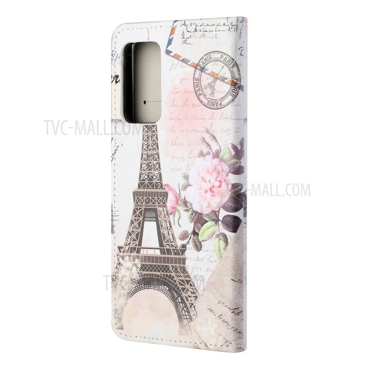 Cross Texture Wallet Design New Pattern Printing Leather Stand Case for Samsung Galaxy A82 5G - Tower-3